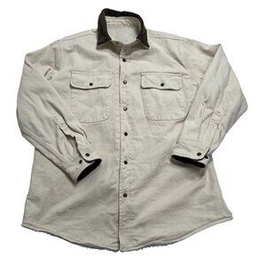 Brandy Melville John Galt Lillian Fur Corduroy Jacket in Ivory